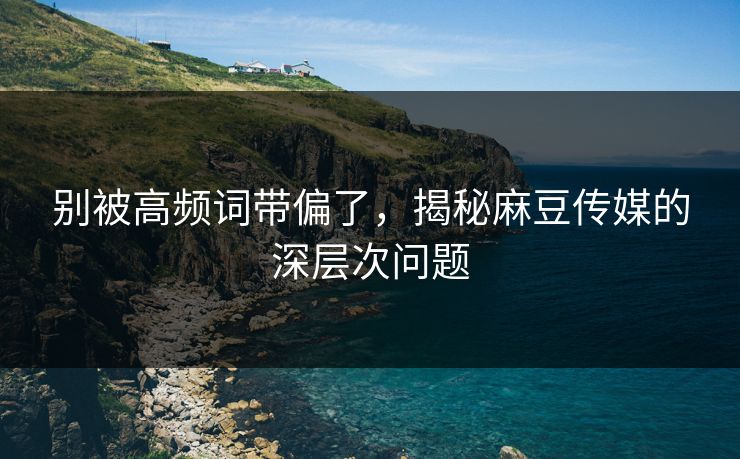 别被高频词带偏了，揭秘麻豆传媒的深层次问题  第1张
