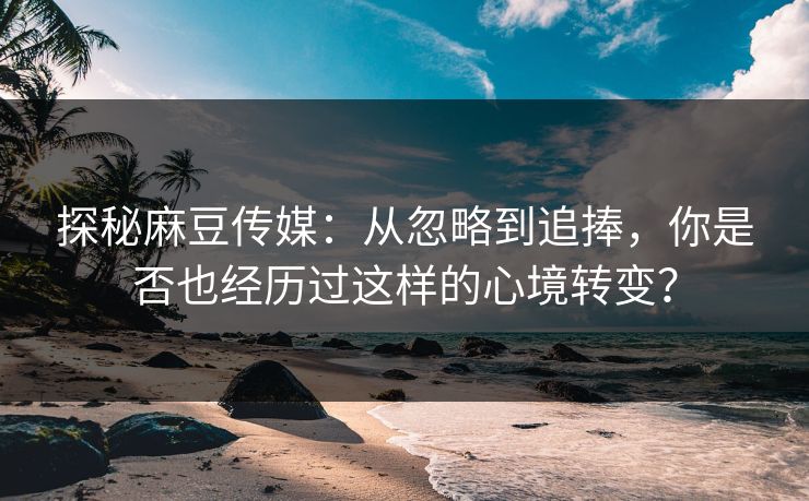 探秘麻豆传媒：从忽略到追捧，你是否也经历过这样的心境转变？  第1张