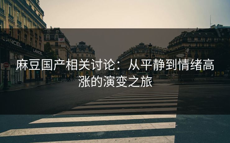 麻豆国产相关讨论：从平静到情绪高涨的演变之旅  第1张