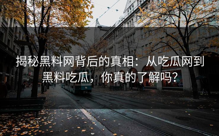 揭秘黑料网背后的真相：从吃瓜网到黑料吃瓜，你真的了解吗？  第1张