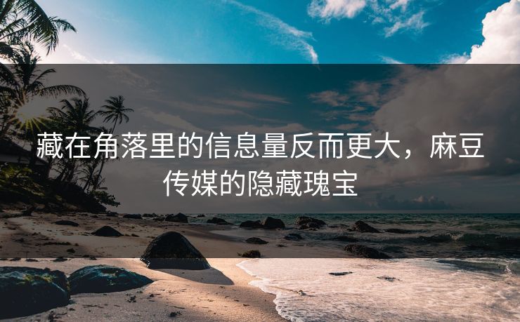 藏在角落里的信息量反而更大，麻豆传媒的隐藏瑰宝  第1张
