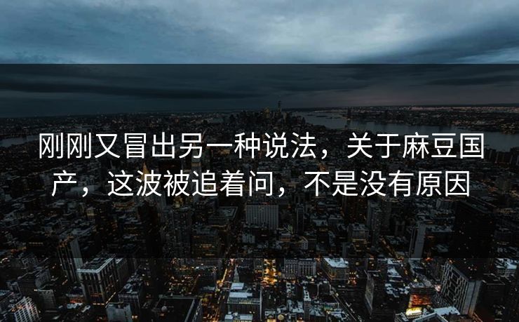 刚刚又冒出另一种说法，关于麻豆国产，这波被追着问，不是没有原因  第1张