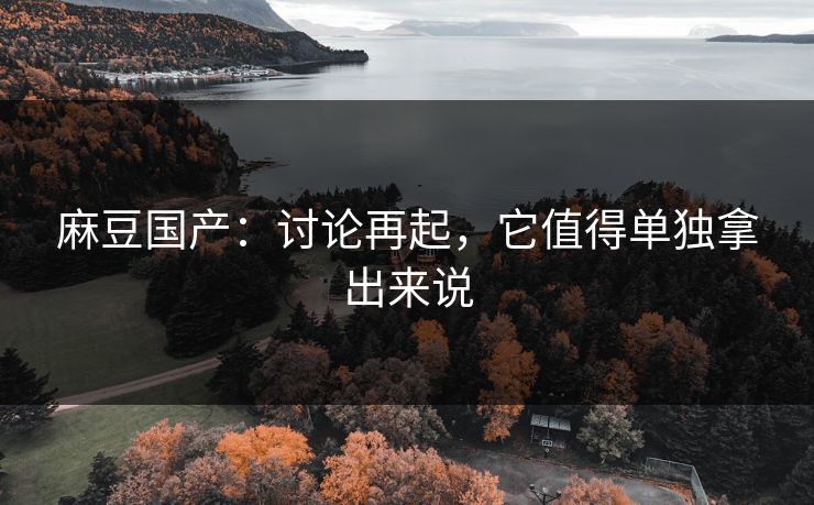 麻豆国产:讨论再起,它值得单独拿出来说 第1张 麻豆国产:讨论再起,它值得单独拿出来说 第1张
